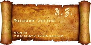 Meissner Zerind névjegykártya